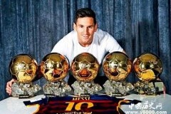 梅西第五次夺得FIFA金球奖