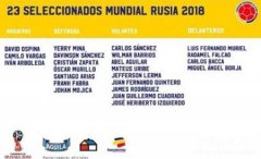 俄罗斯世界杯哥伦比亚23人名单