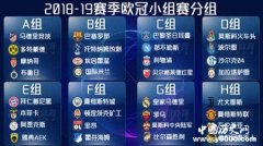2018-19赛季欧冠小组赛分组情况