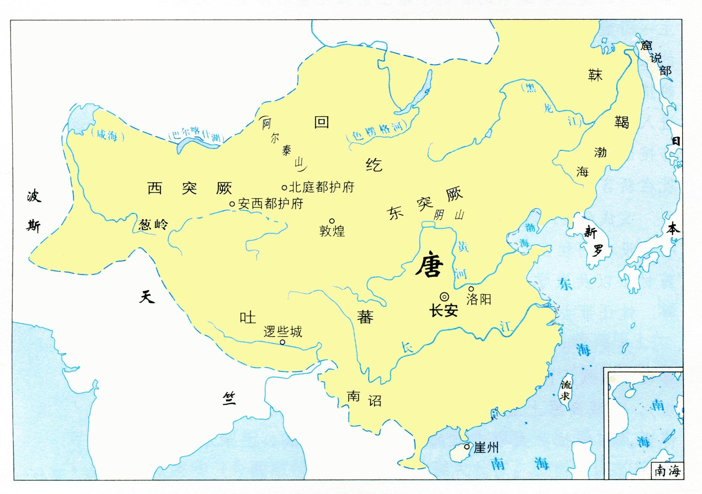 唐朝州郡地图清晰图片