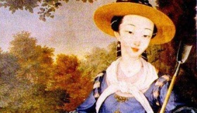 香妃真实画像：香妃吉服像，香妃戎装像，香妃洋装像