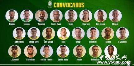 巴西国家队名单公布巴西国家队最新名单球员介绍