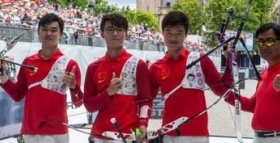 中国射箭首夺冠军 获得东京奥运席位
