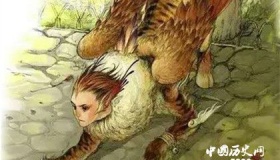 英招：山海经中马身人面虎纹鸟翼的神兽